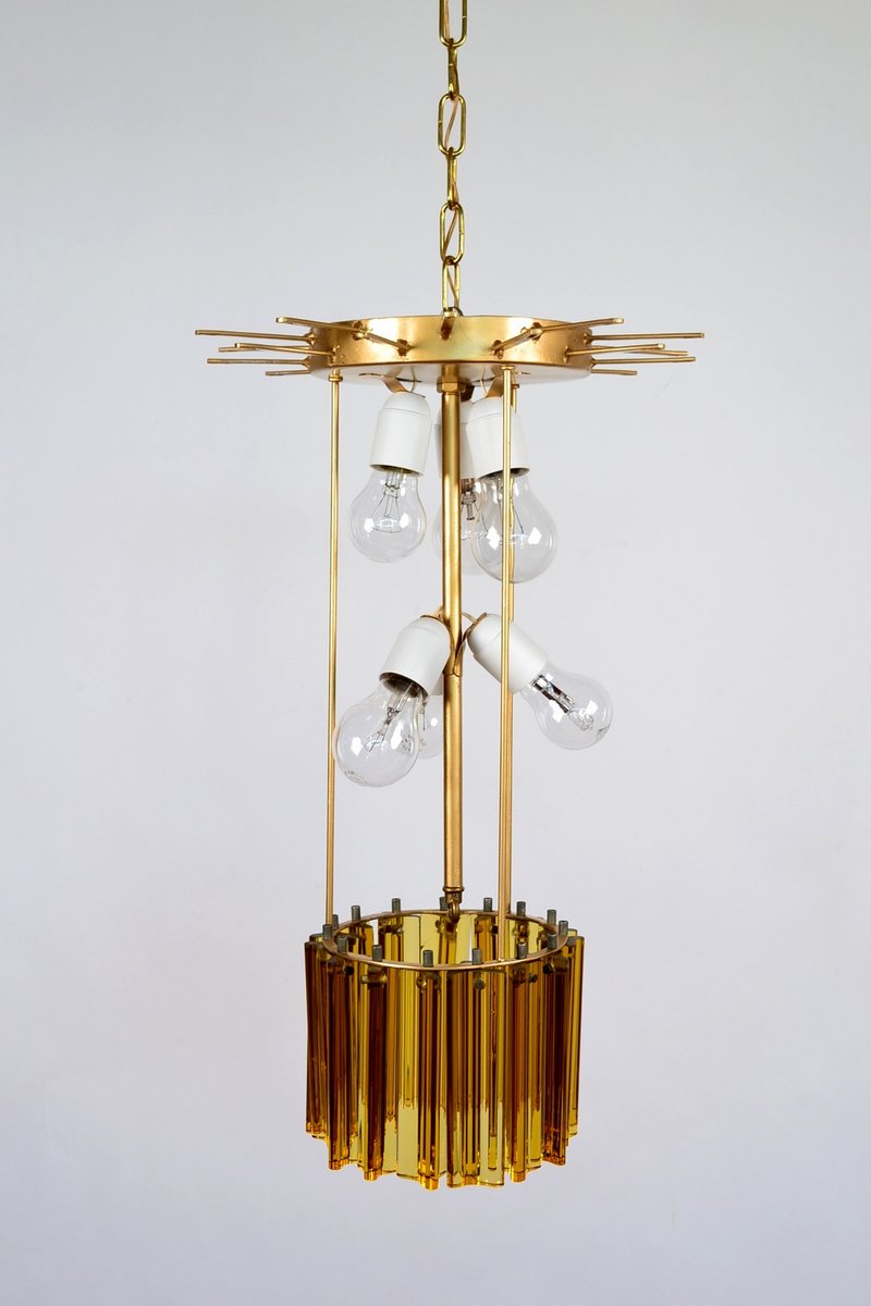 Lampadario in vetro di Murano di Venini, anni '60 in vendita su Pamono