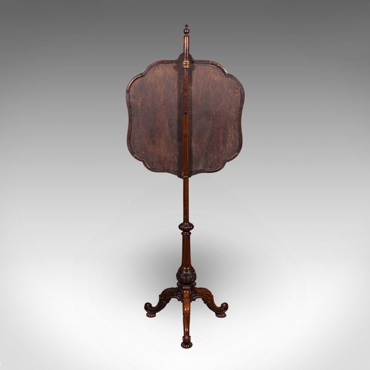 Antique Early Victorian English Pole Screen, 1840s for sale at Pamono