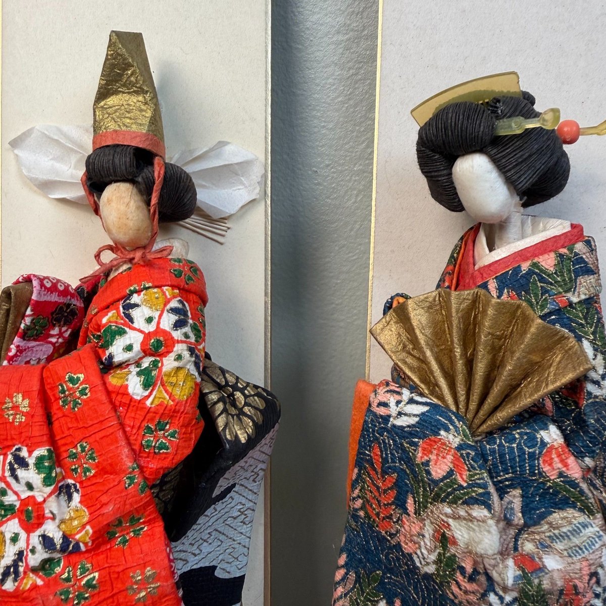 Vintage Japanese Geisha Figures on Shikishi Panels, 1950s, Set of 5 for ...