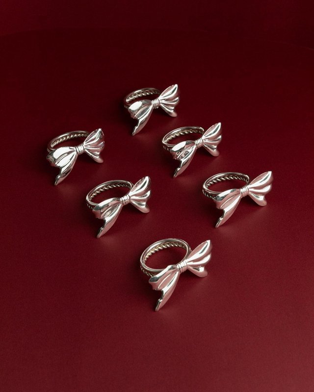 Vintage Silver-Plated Ribbon Napkin Rings, 1970s, Set of 6 for sale at ...