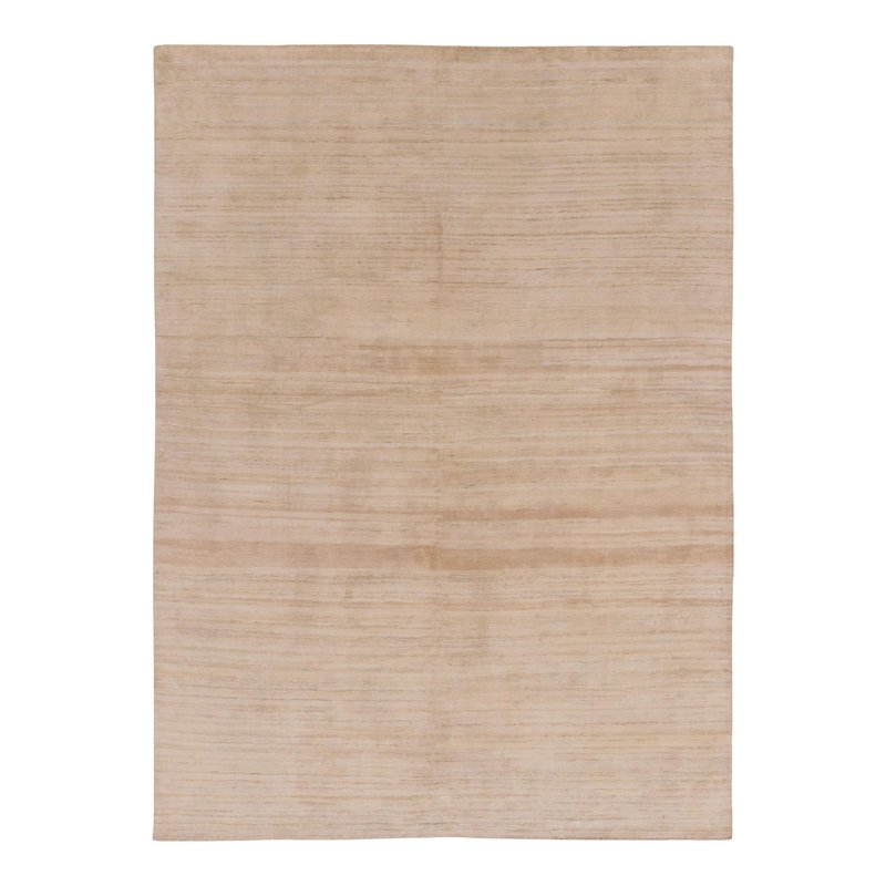Soft Ivory Rug Modern Textural Rug in Soft Ivory and Cream Striae for sale at Pamono