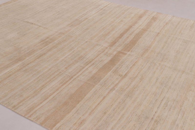 Soft Ivory Rug Modern Textural Rug in Soft Ivory and Cream Striae for sale at Pamono