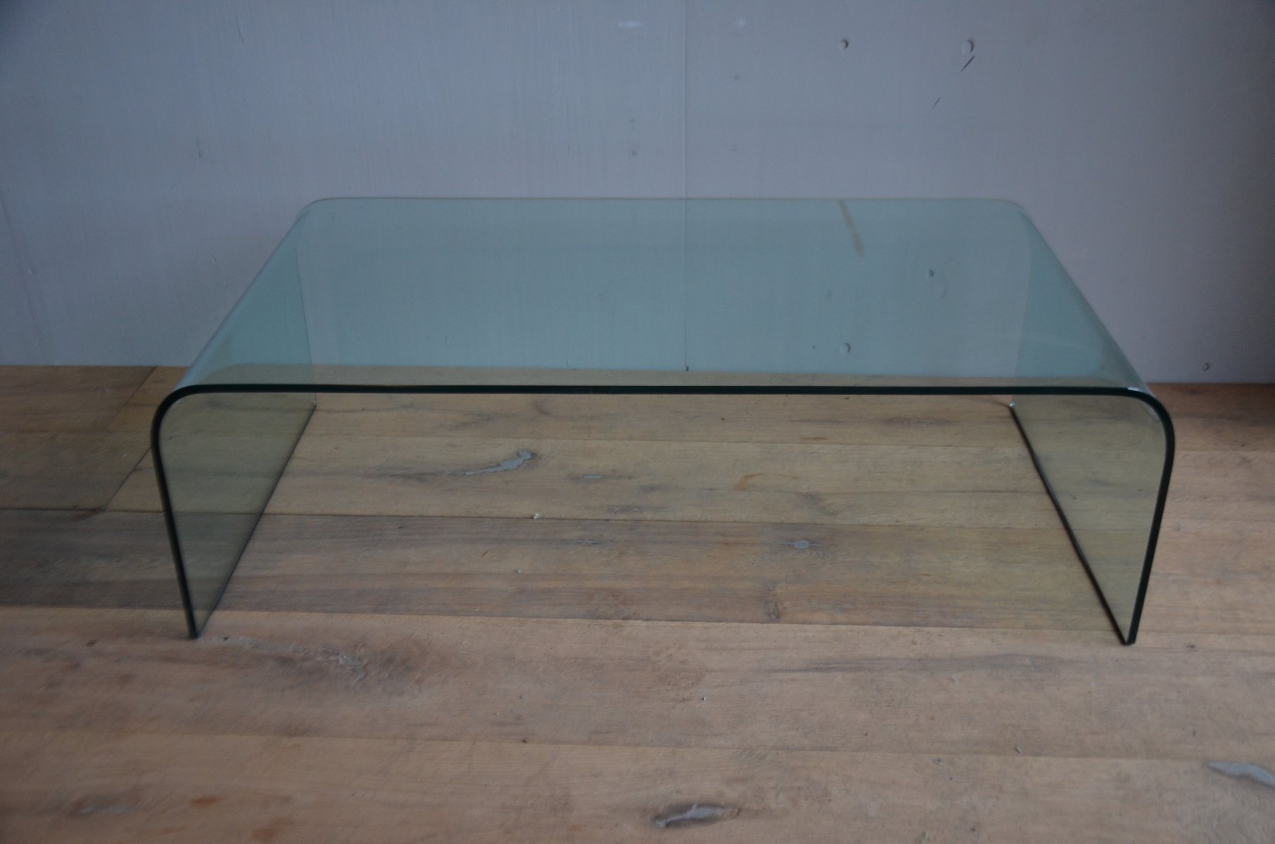 Vintage Italian Glass Coffee Table, 1971 for sale at Pamono