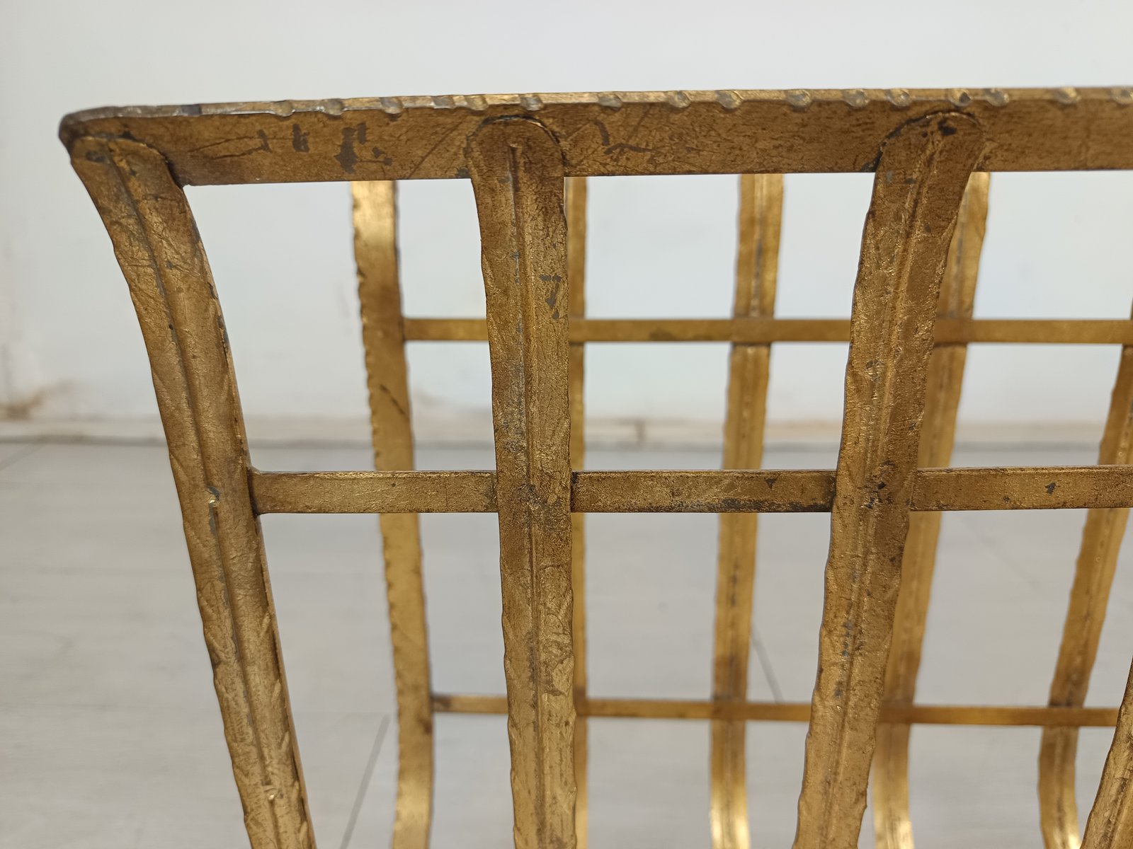 Vintage Gold Magazine Rack, 1970s for sale at Pamono