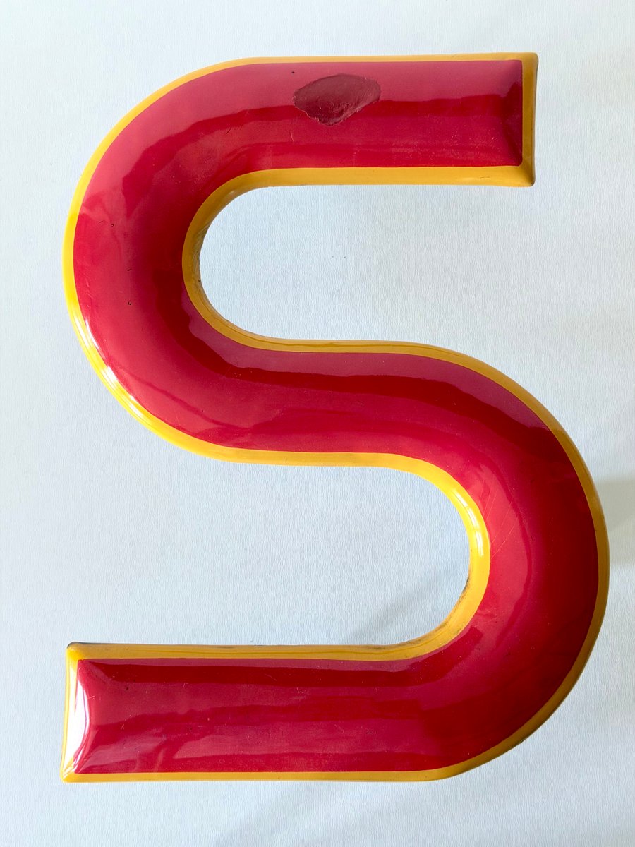Industrial Enamel Letter S, 1960 for sale at Pamono