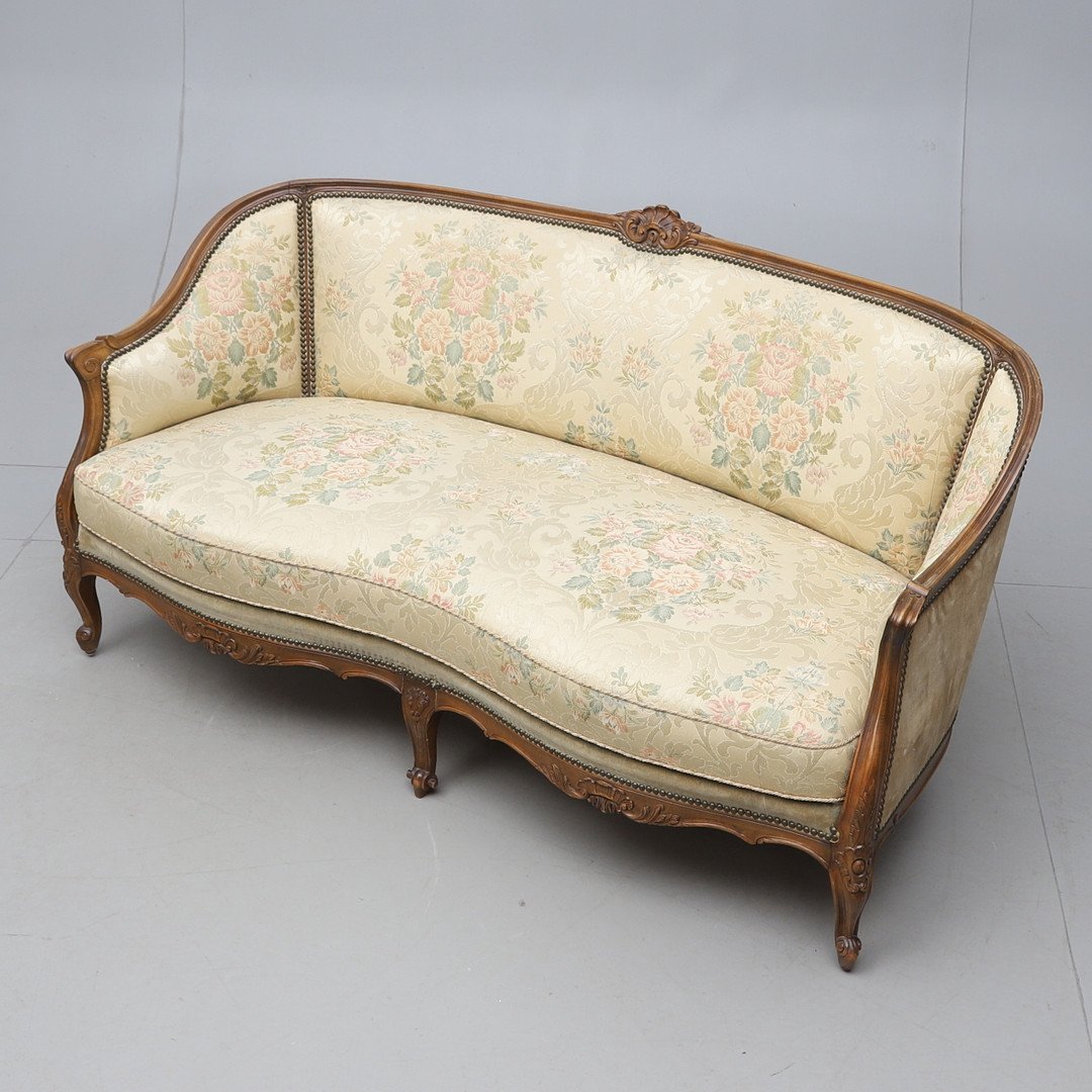 Canape Rococo Canapé Trois Places Style Rococo avec Structure en Bois Doré et ...