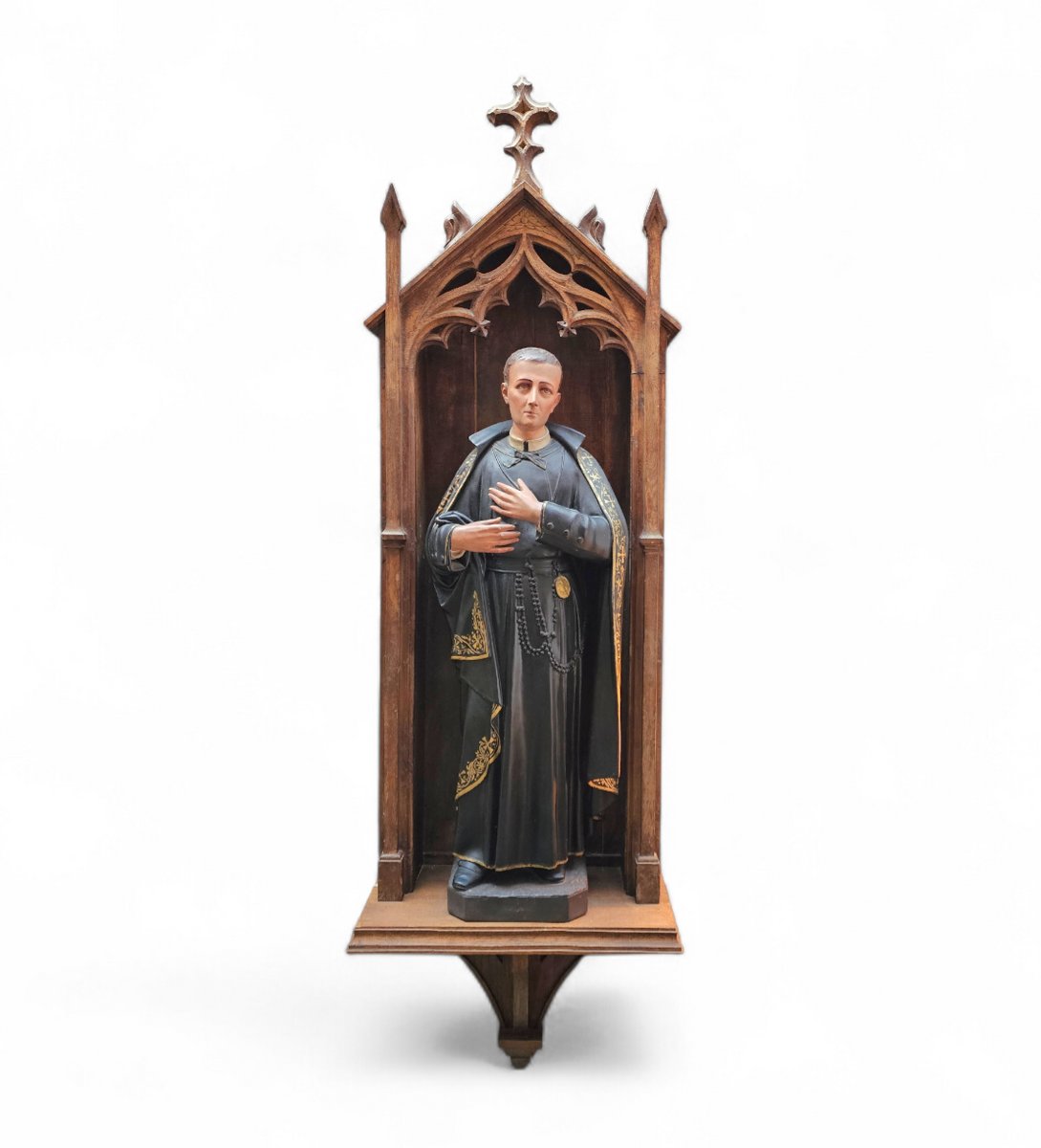 Statue of Patron Saint Gerard Majella in a Gothic Niche, 1950s, Wood ...