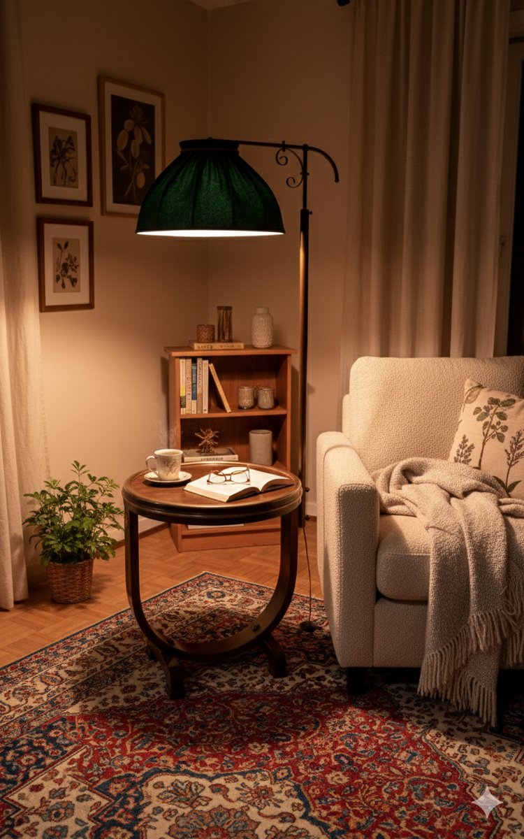 Picture of Art Deco Reading Table with Integrated Lamp, 1940s for sale at Pamono