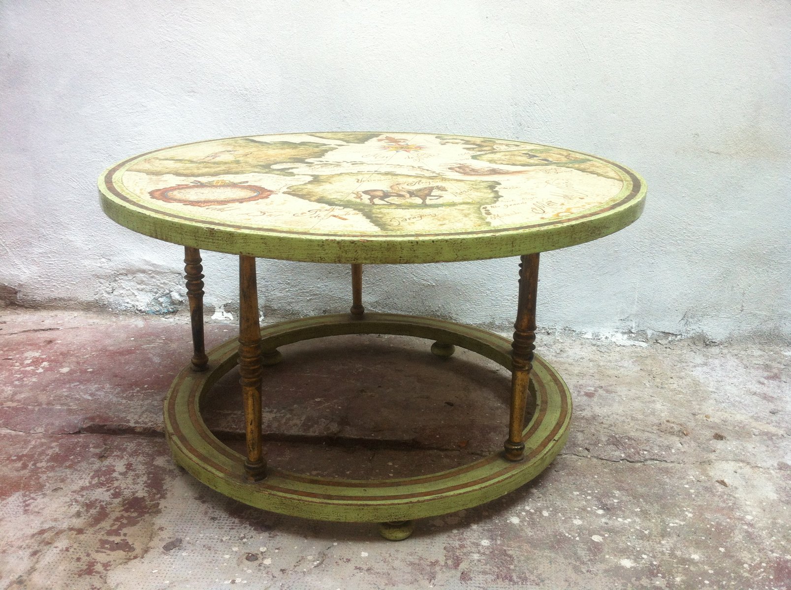 Vintage Hand Painted Coffee Table For At Pamono Vintage Hand Painted Coffee Table
