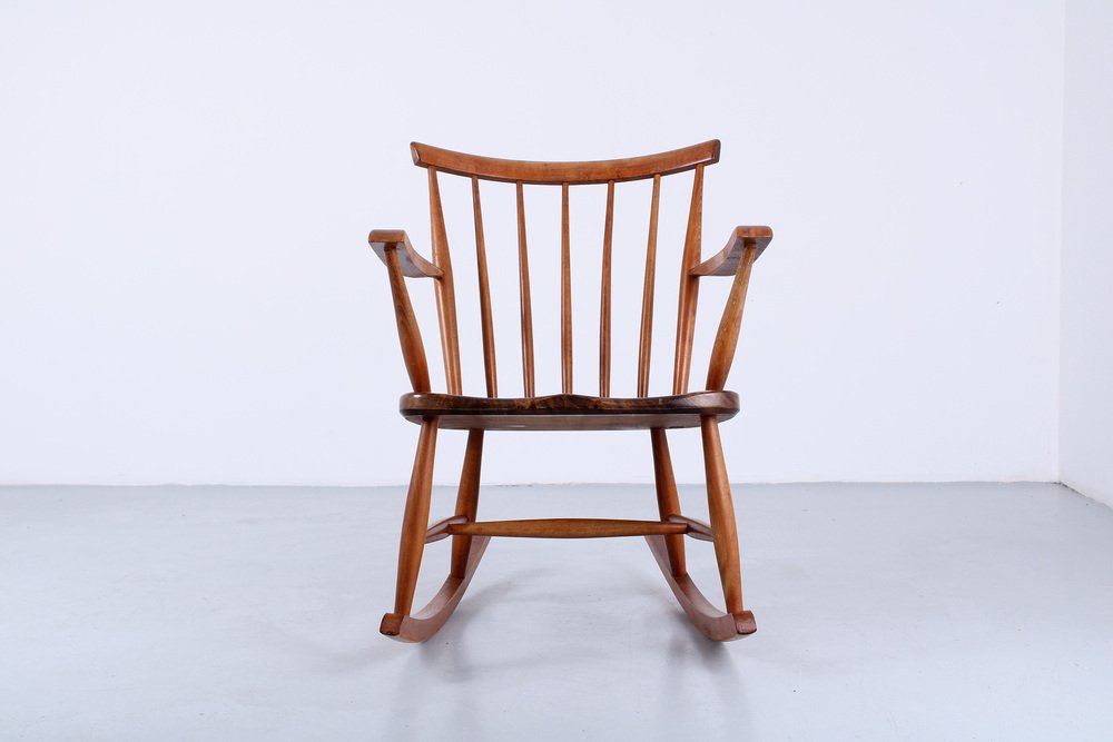 Ash Wood Rocking Chair from Pastoe, 1950s for sale at Pamono