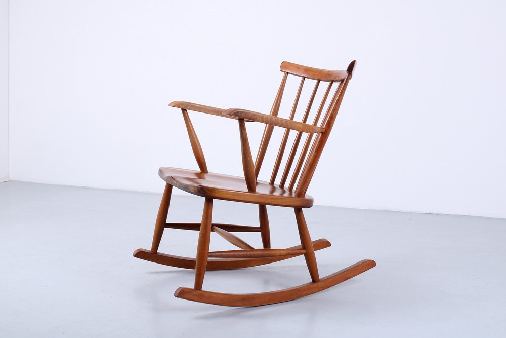 Ash Wood Rocking Chair from Pastoe, 1950s for sale at Pamono