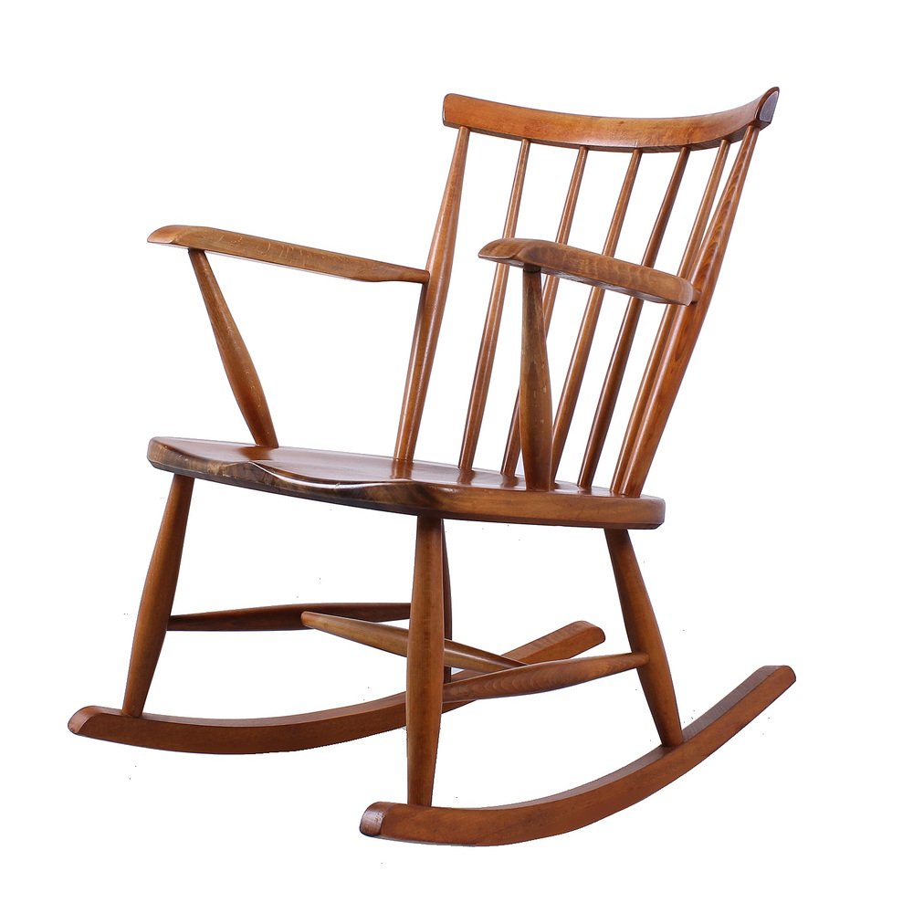 Ash Wood Rocking Chair from Pastoe, 1950s for sale at Pamono
