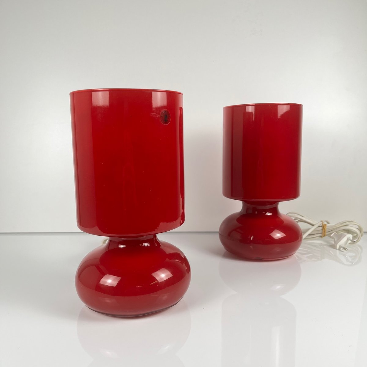 Lykta Red Lamps from Ikea, 1990, Set of 2 for sale at Pamono