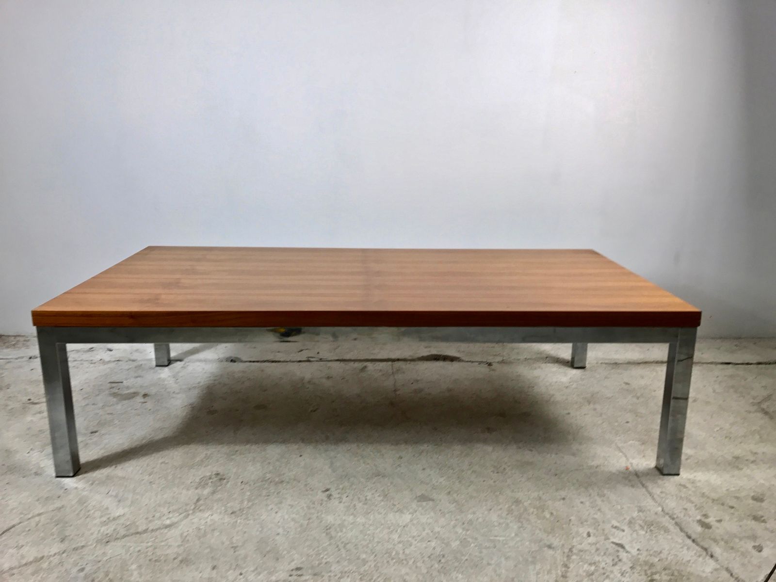 Danish Large Coffee Table In Teak And Chromed Steel 1970s Danish Large Coffee Table In Teak And Chromed Steel 1970s