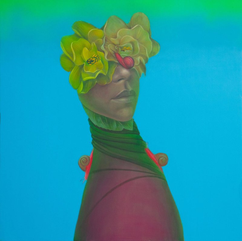 Natasha Lelenco, Anthropomorphic Botanical Portrait with Insect Motifs ...
