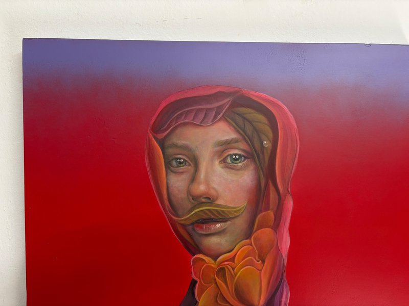 Natasha Lelenco, Anthropomorphic Floral Portrait Painting with Hybrid ...