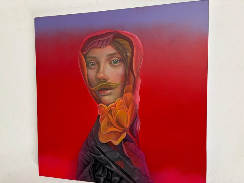 Natasha Lelenco, Anthropomorphic Floral Portrait Painting with Hybrid ...