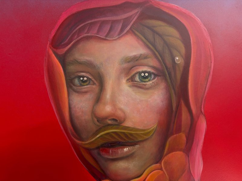 Natasha Lelenco, Anthropomorphic Floral Portrait Painting with Hybrid ...