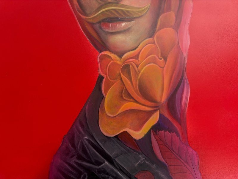 Natasha Lelenco, Anthropomorphic Floral Portrait Painting with Hybrid ...