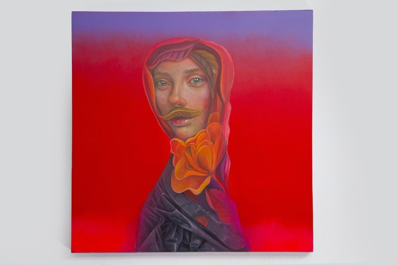 Natasha Lelenco, Anthropomorphic Floral Portrait Painting with Hybrid ...
