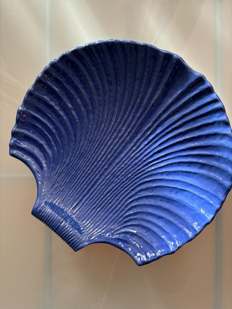 Large Shell Platter Large Antique Shell-Shaped Ceramic Platter by Andersson & Johansson for ...