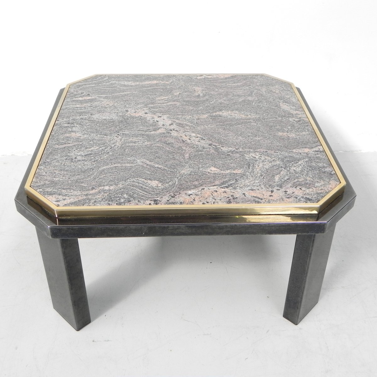 Hollywood Regency Fedam Coffee Table in Marble and Steel Frame, 1970s ...