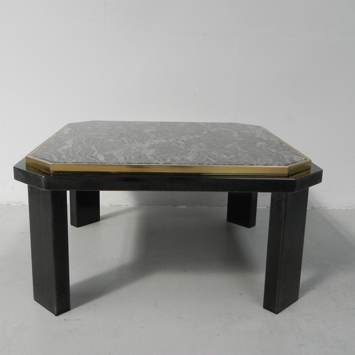 Hollywood Regency Fedam Coffee Table in Marble and Steel Frame, 1970s ...