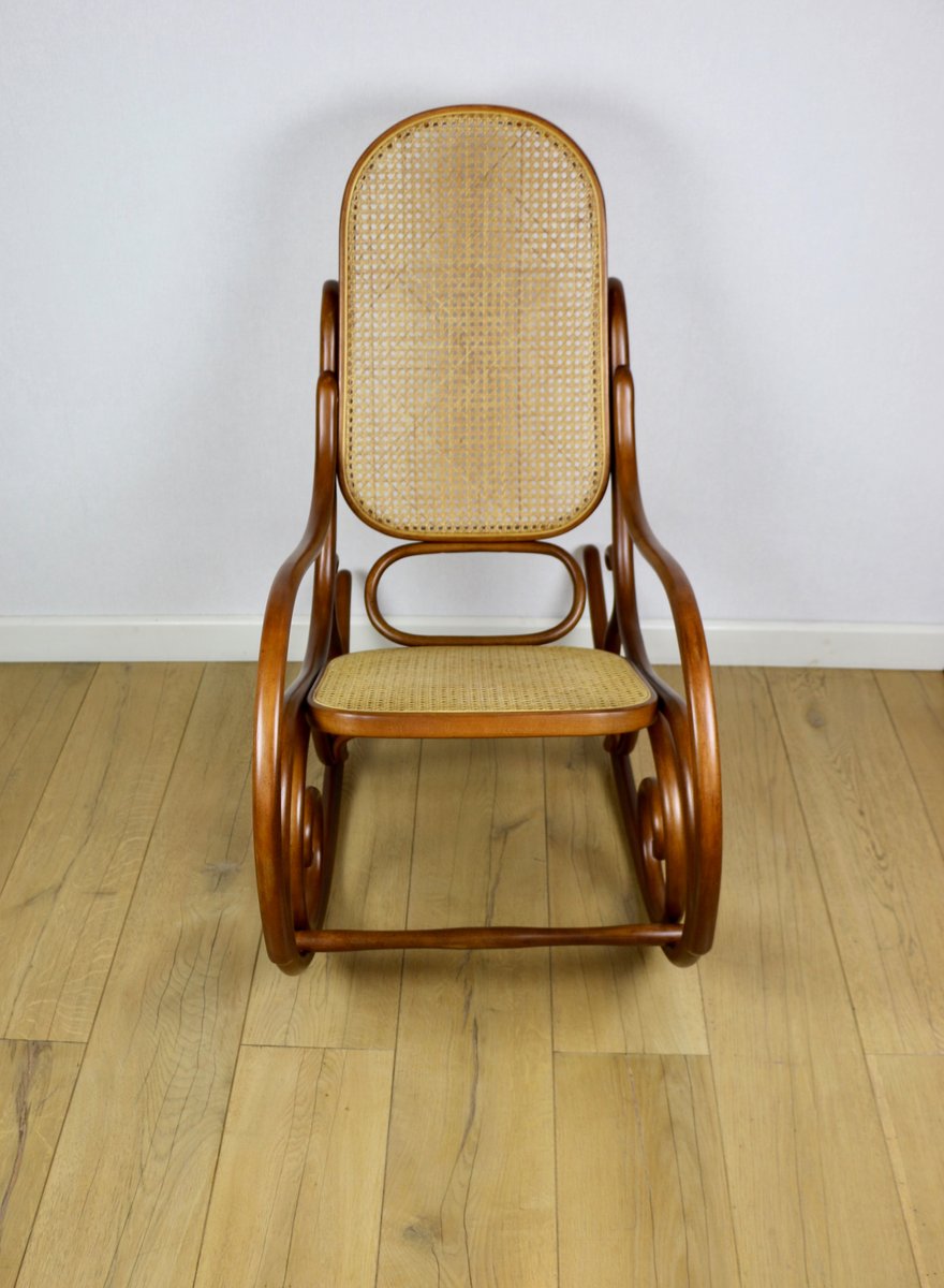 Vintage Brown Rocking Chair by Michael Thonet for sale at Pamono