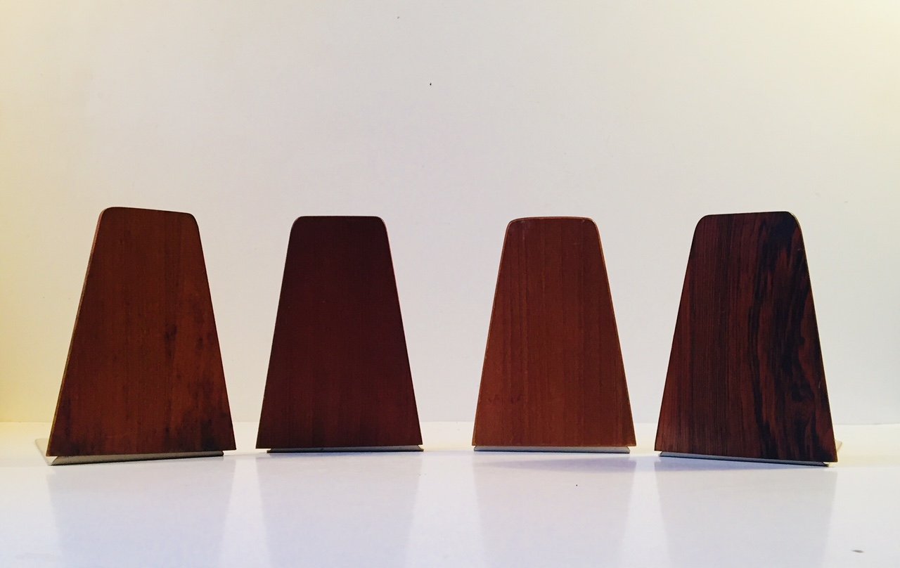 Danish Mid Century Teak And Rosewood Bookends By Fm Moebler 1960s Danish Mid Century Teak And Rosewood Bookends By Fm Moebler 1960s Set Of 4