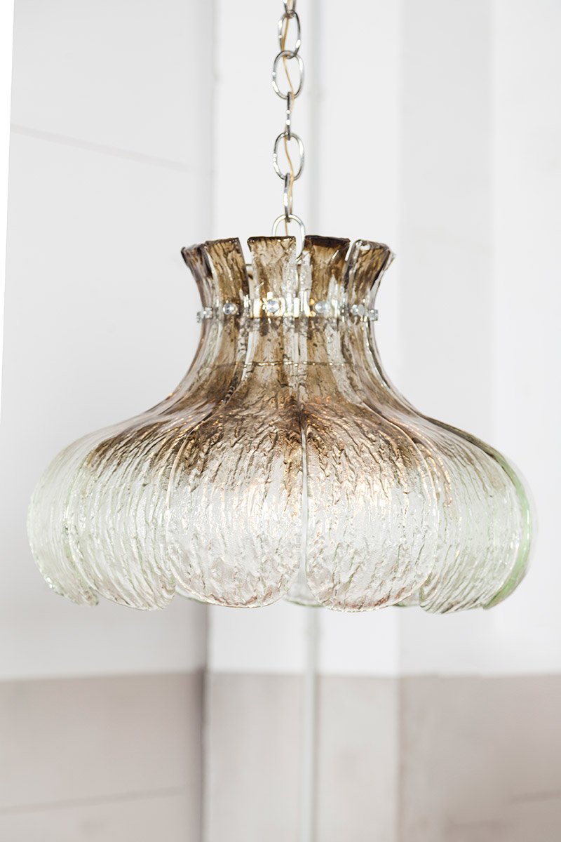 Grande Suspension Fleur Vintage en Verre de Murano par Carlo Nason pour