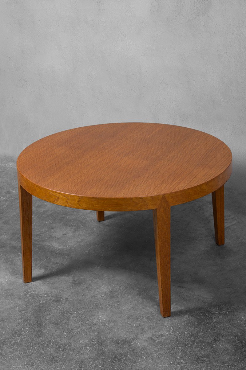 Danish Teak Round Coffee Table by Severin Hansen for Haslev