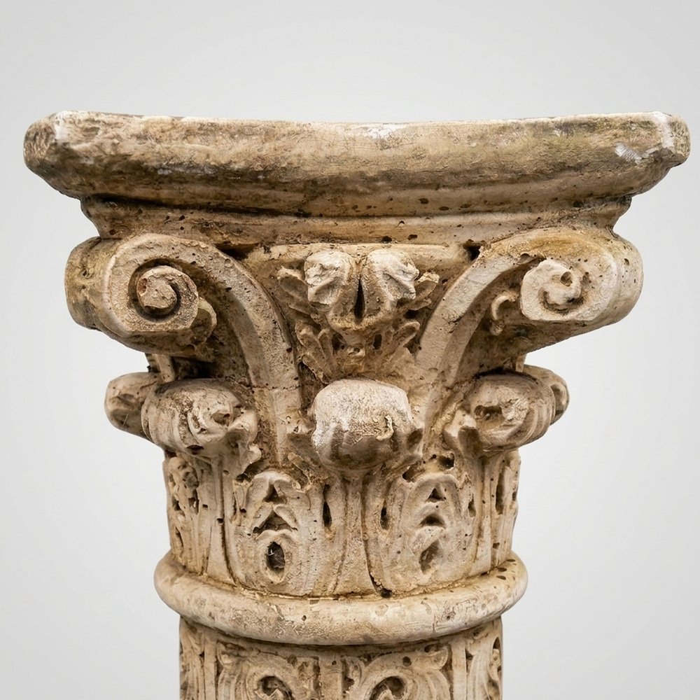 Neo Renaissance Column Neo-Renaissance Style Sculpted Columns in Reconstituted Stone, 1900s ...