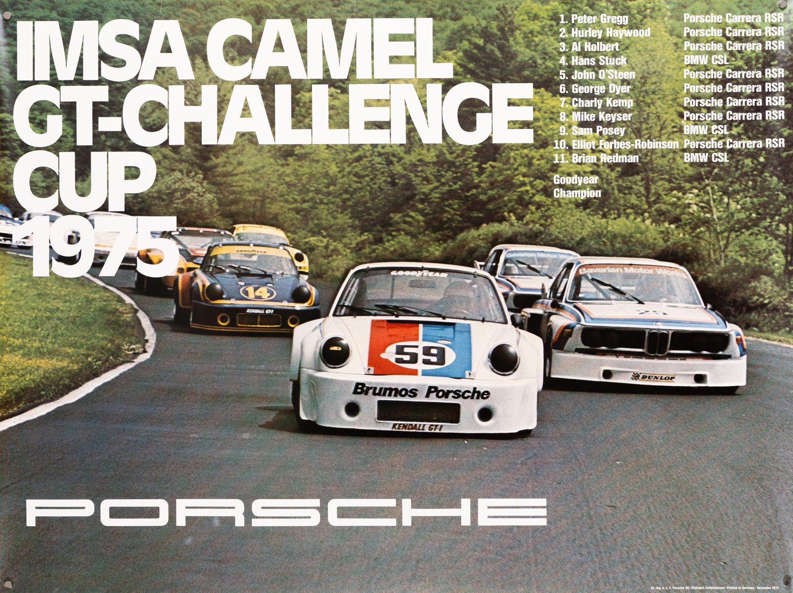 Porsche Imsa Camel GT Challenge Cup Poster by Erich Strenger, 1975 for ...