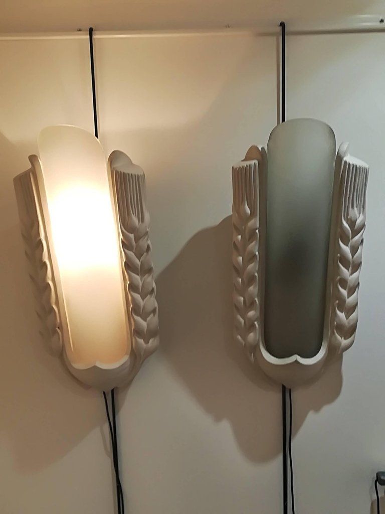 Gips Und Glas Wandlampen 1940er 2er Set Bei Pamono Kaufen