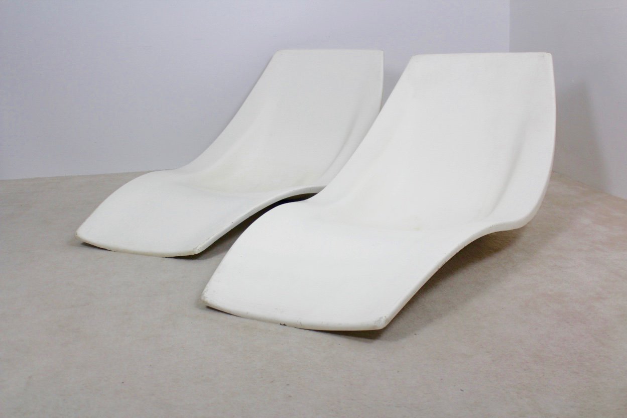 french polyester patio or pool side chaise longues 1960s set of 2 MO-252181