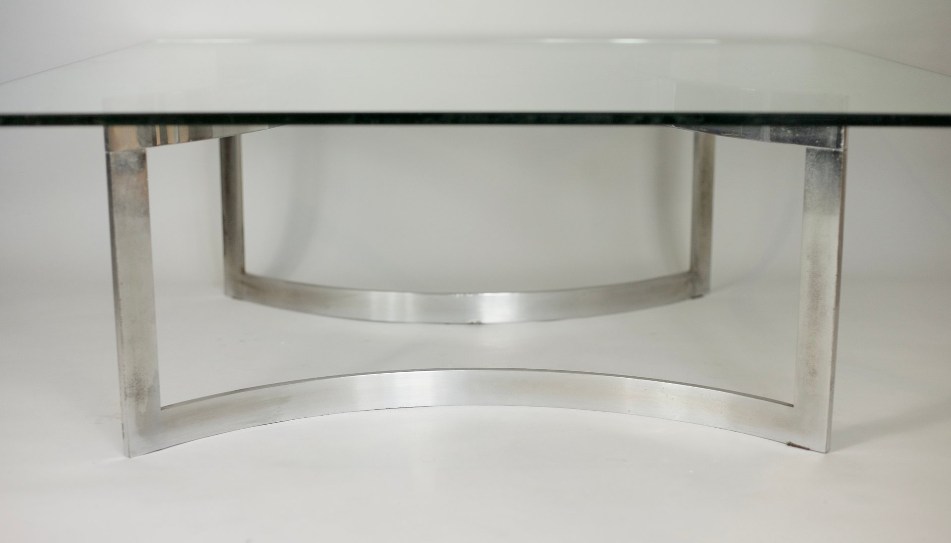 Chromed Steel and Thick Glass Coffee Table from Dassas, 1963 for sale