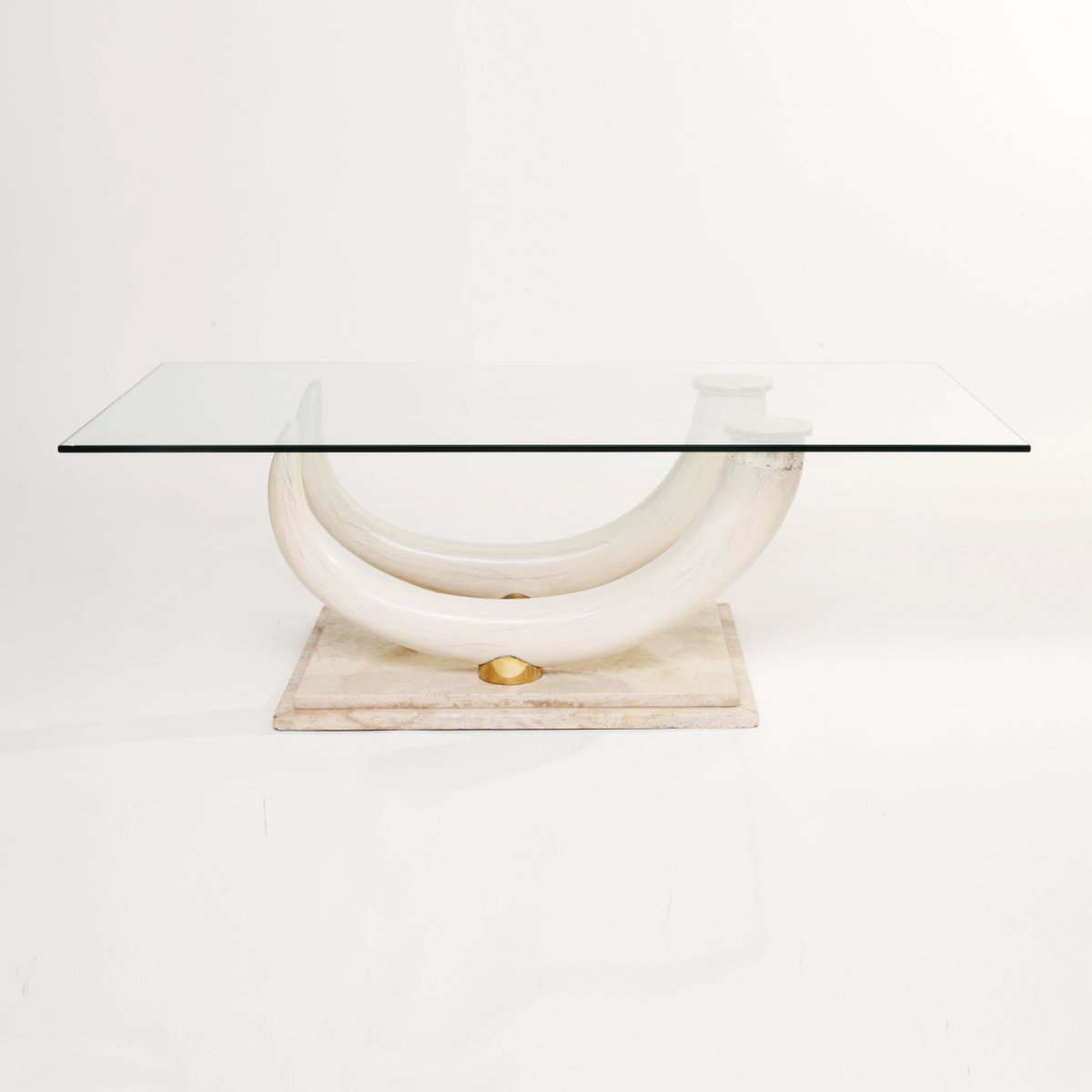 Faux Elephant Tusk Coffee Table By Maison Jansen For Ralph Pucci