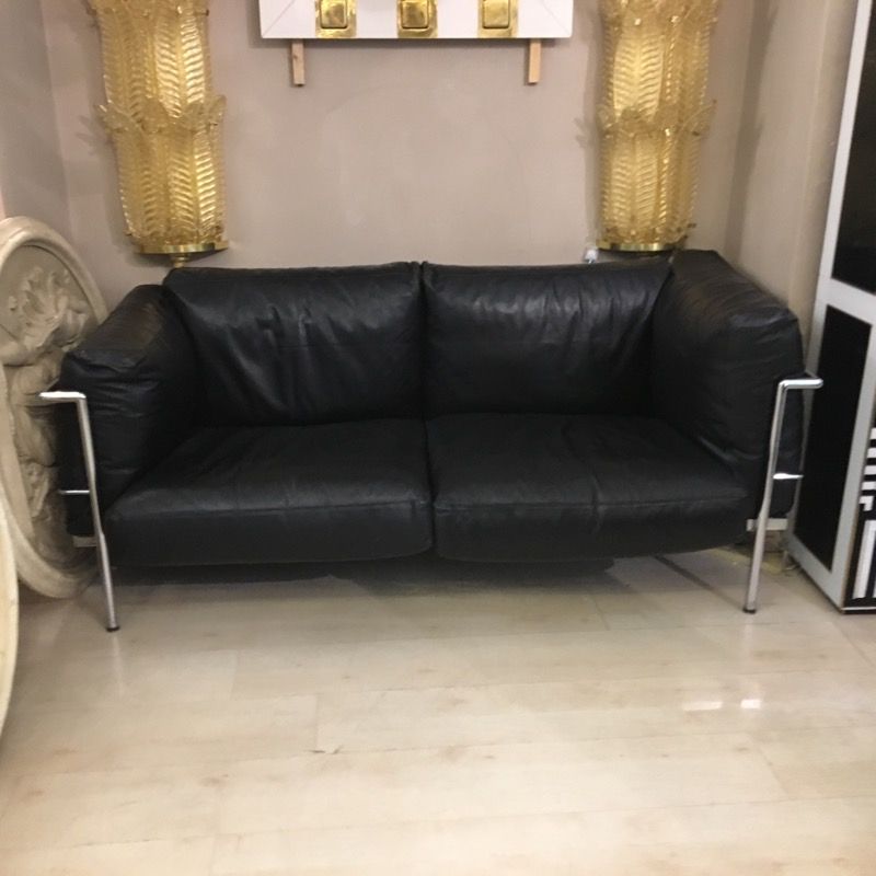 Vintage Leather Living Room Set By Le Courbusier For Alivar 1980s Vintage Leather Living Room Set By Le Courbusier For Alivar 1980s