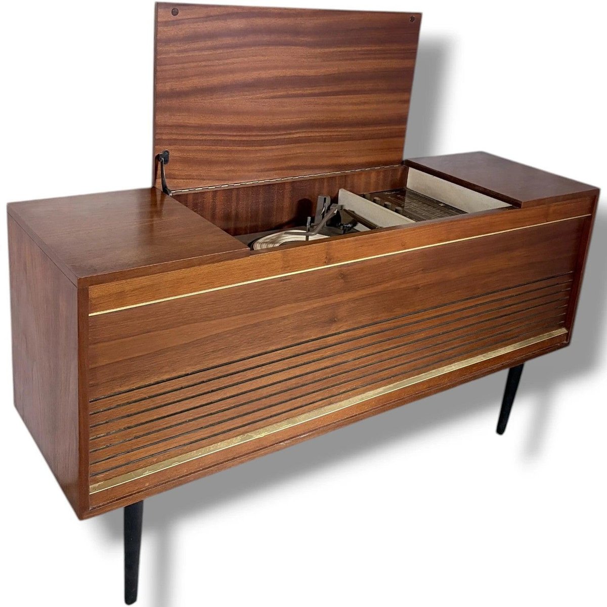 Rema Radiogram Mid-Century Radiogram with Teak Veneer Cabinet and Integrated Radio ...