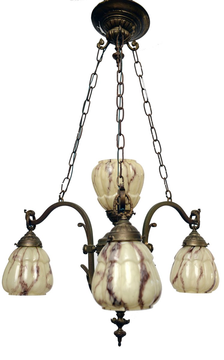 Französischer Vintage Kupfer Kronleuchter