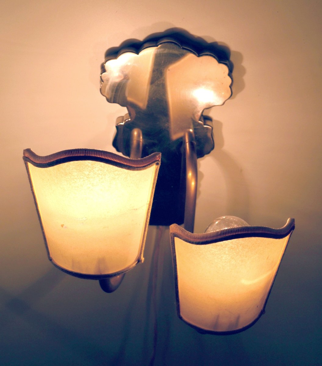 Appliques Murales Art Deco Vintage, Set de 2 en vente sur Pamono