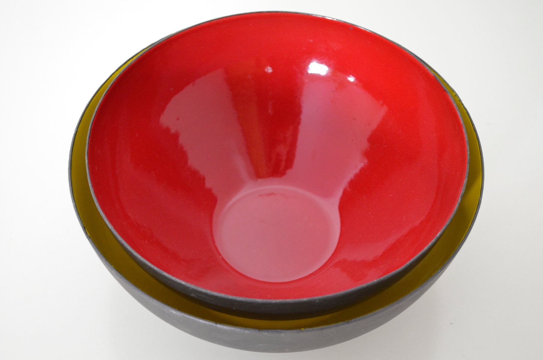 Enameled Steel Krenit Bowls by Herbert Krenchel for Torben Ørskov, Set