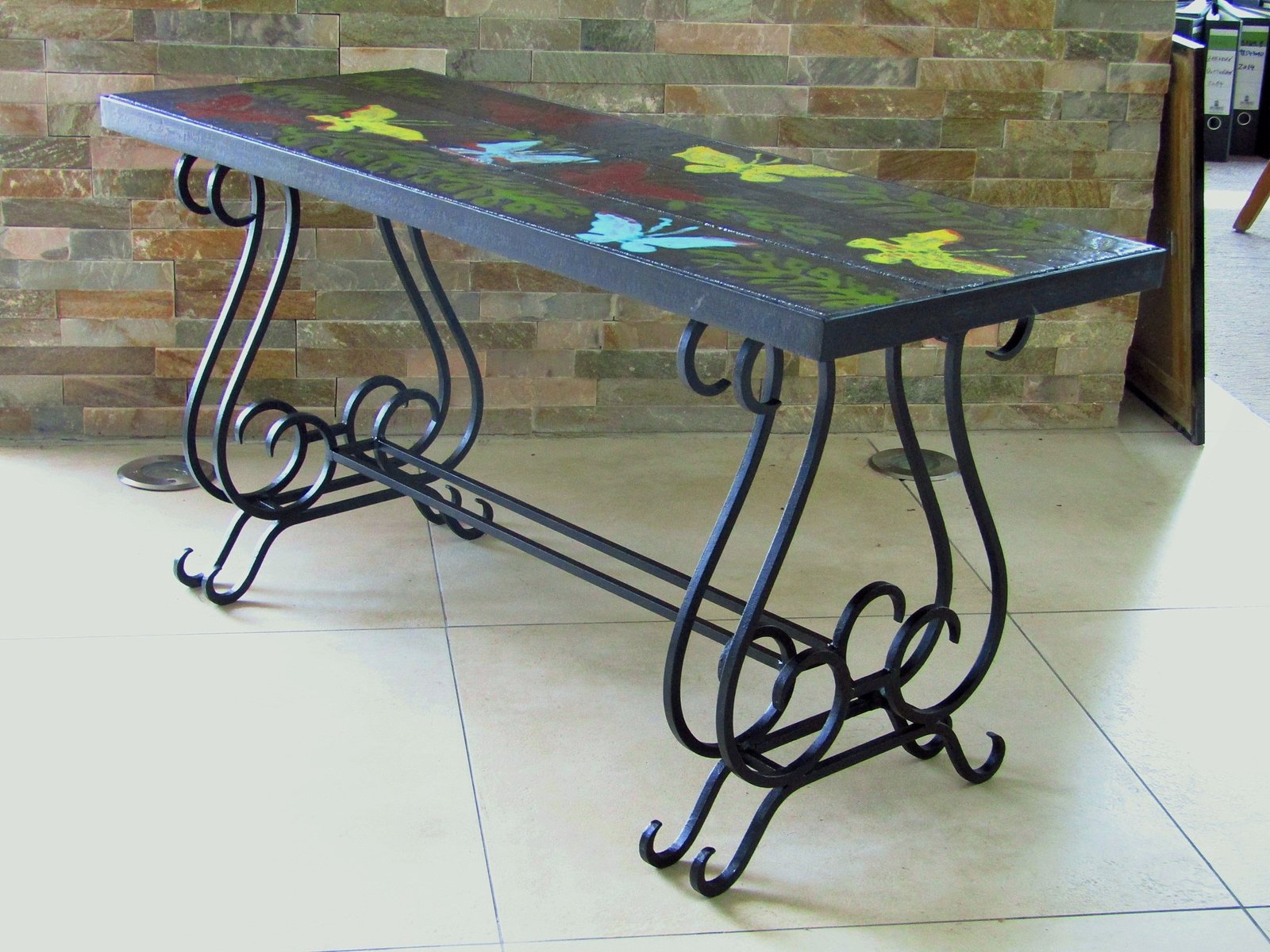 Coffee Table With Lava Stone Vallauris Tiles 1940s For At Pamono Coffee Table With Lava Stone Vallauris Tiles 1940s