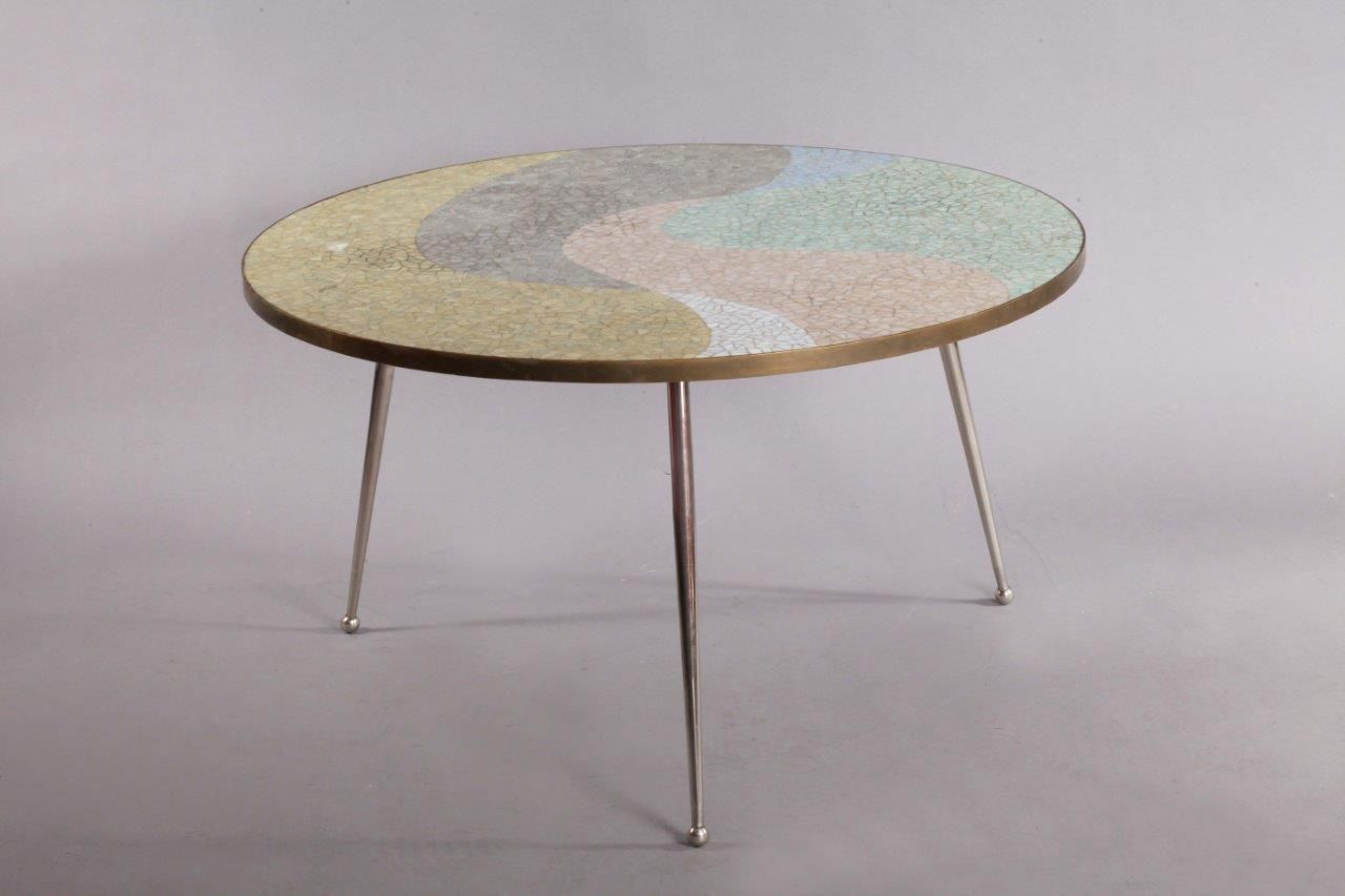 Mid Century Round Mosaic Coffee Table By Berthold Muller For At Mid Century Round Mosaic Coffee Table By Berthold Muller