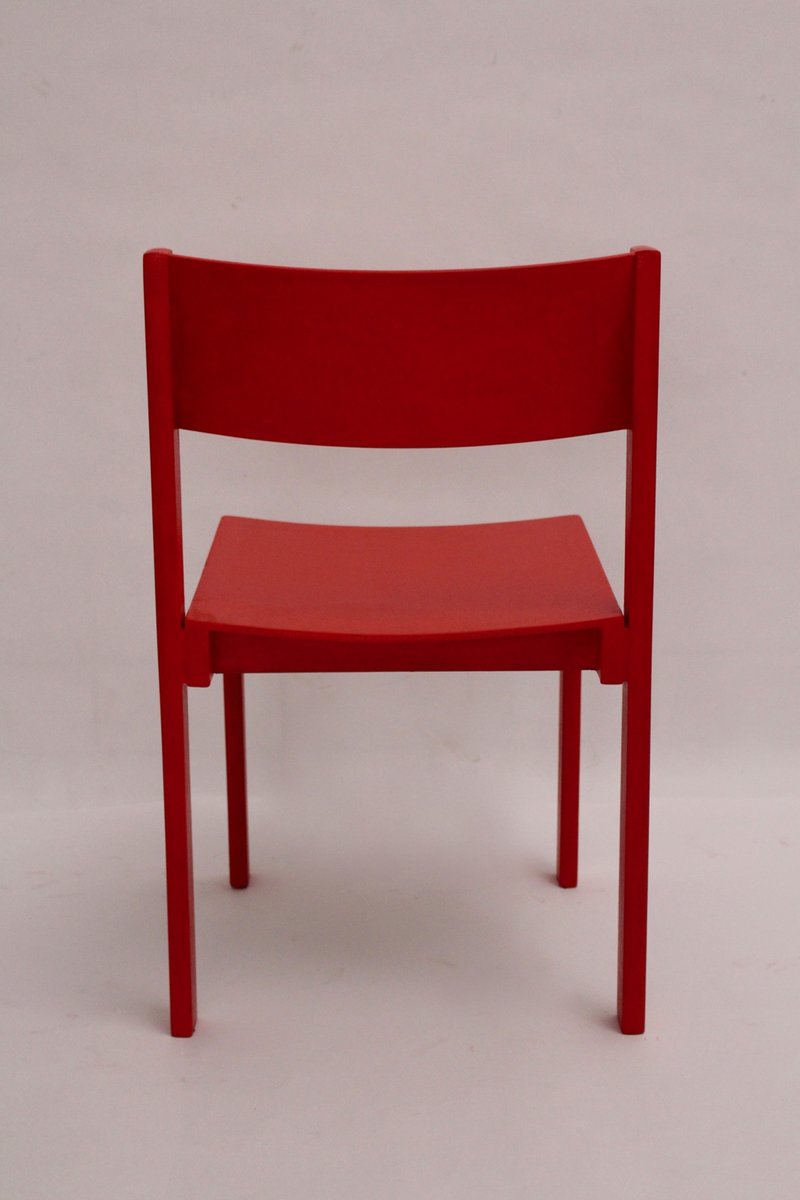 Rote Mid Century Modern Esszimmerstühle Von Carl Auböck Für E A Pollack 1950er 8er Set