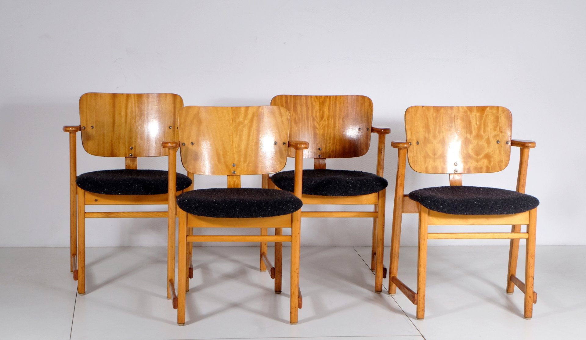 1st Edition Domus Armchairs by Ilmari Tapiovaara, 1950s, Set of 4 for ...