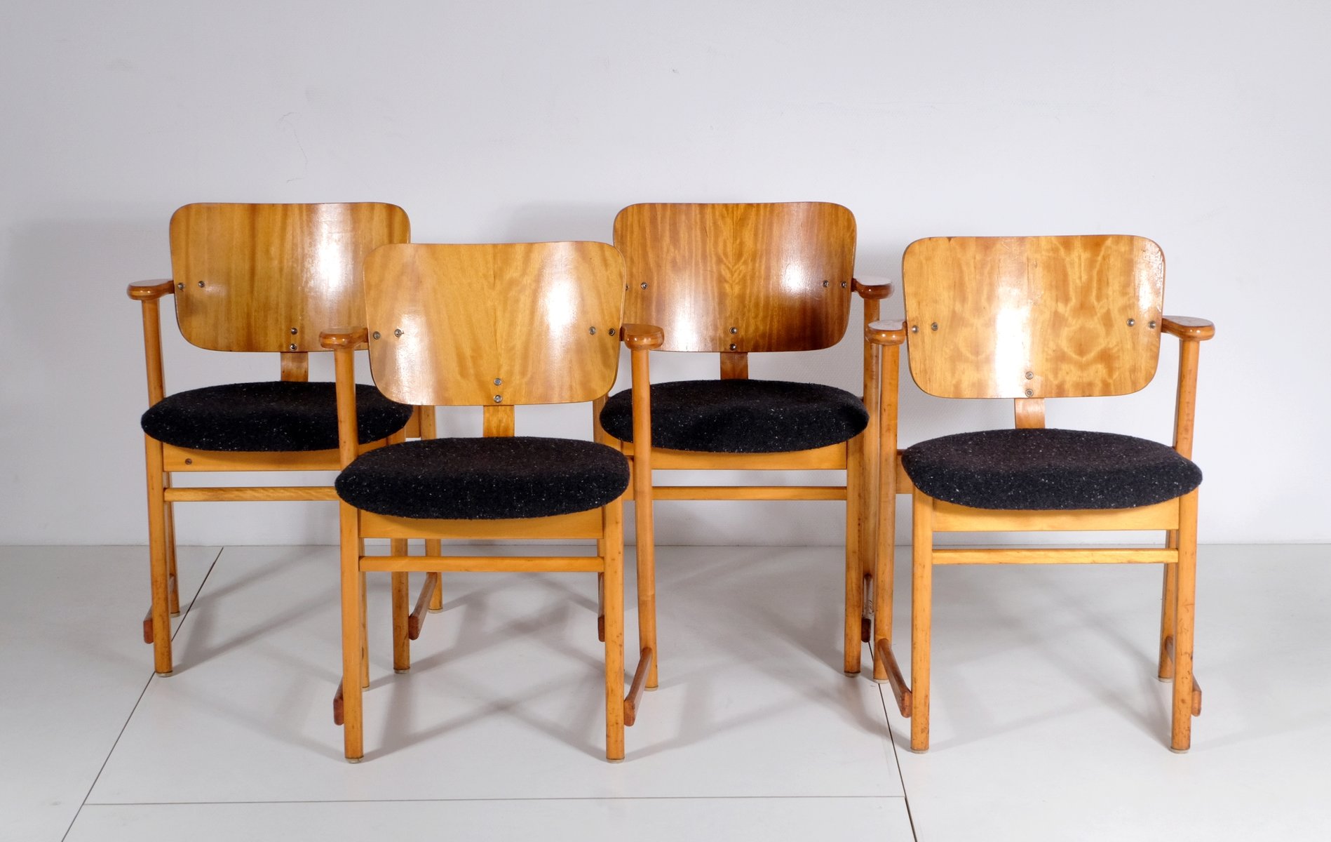 1st Edition Domus Armchairs by Ilmari Tapiovaara, 1950s, Set of 4 for ...