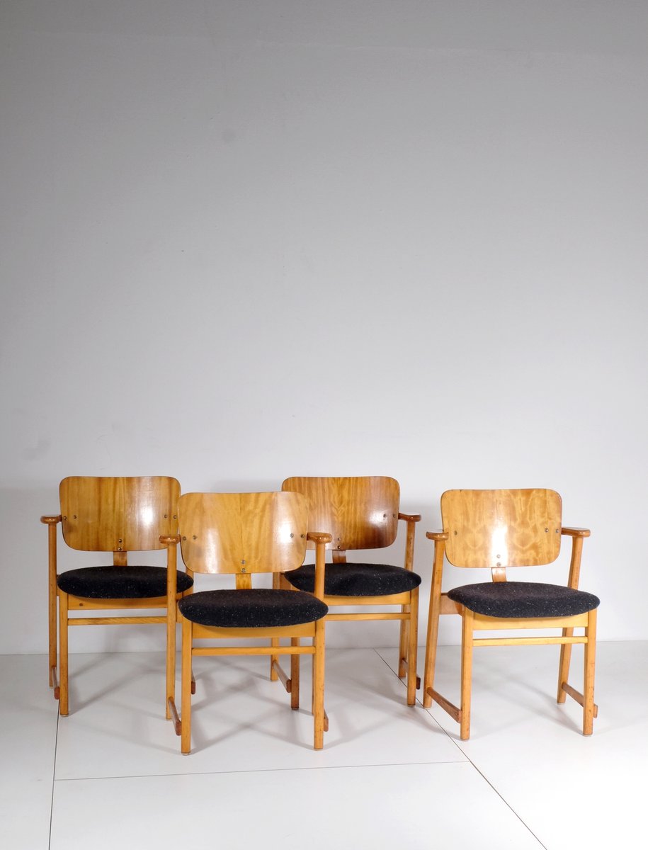 1st Edition Domus Armchairs by Ilmari Tapiovaara, 1950s, Set of 4 for ...