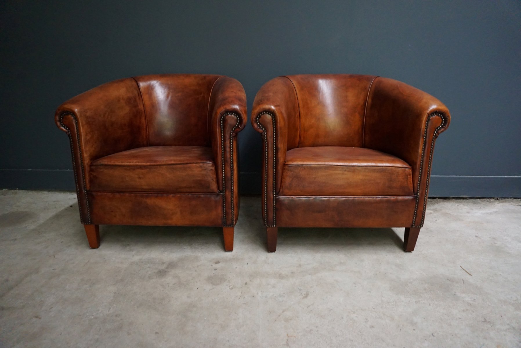 Vintage Dutch Cognac Leather Club Chairs Set Of 2 For At Pamono Vintage Dutch Cognac Leather Club Chairs Set Of 2