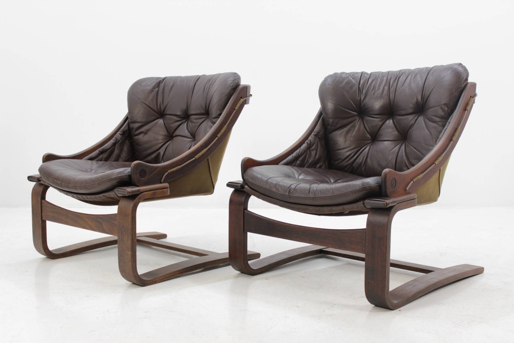 Skandinavischer Sessel aus Bugholz und Leder von Ake Fribytter für Nelo